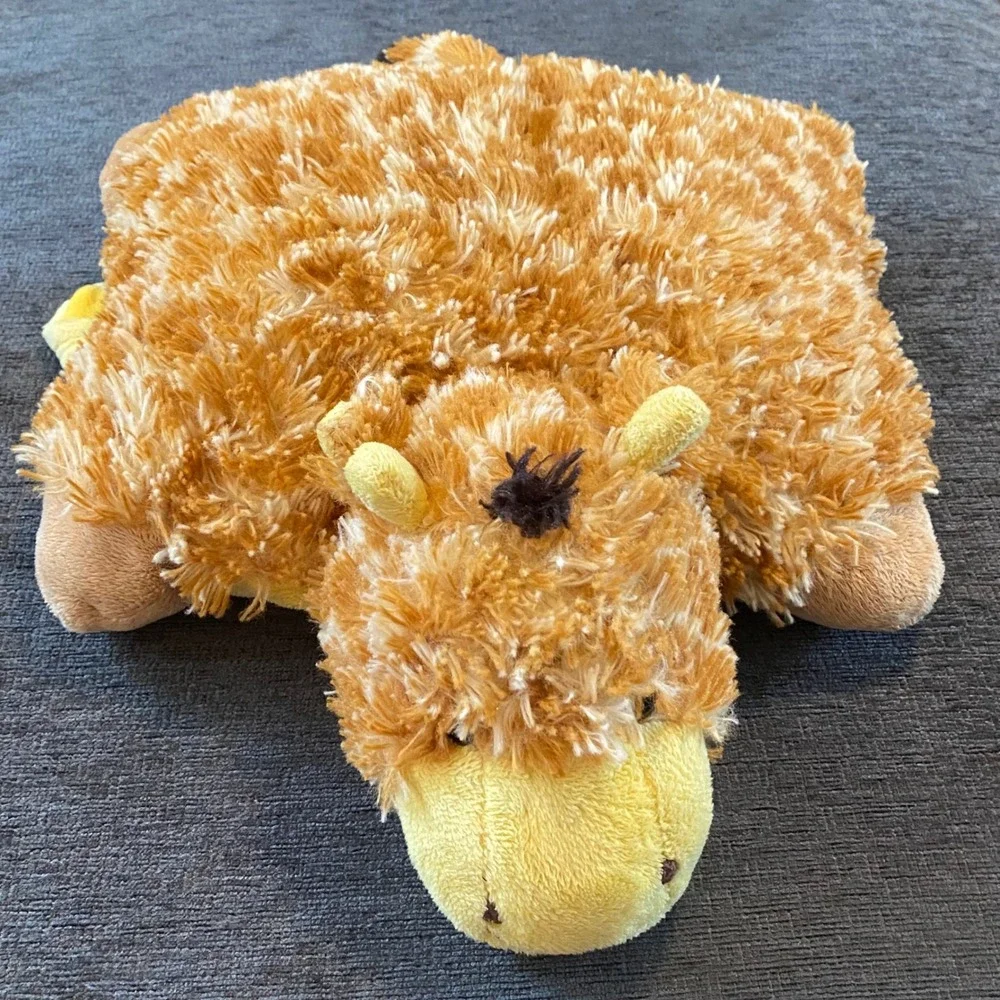 Pillow Pets Pee-Wees Giraffe Plush Small 13 inch Tan Yellow Excellent Condition